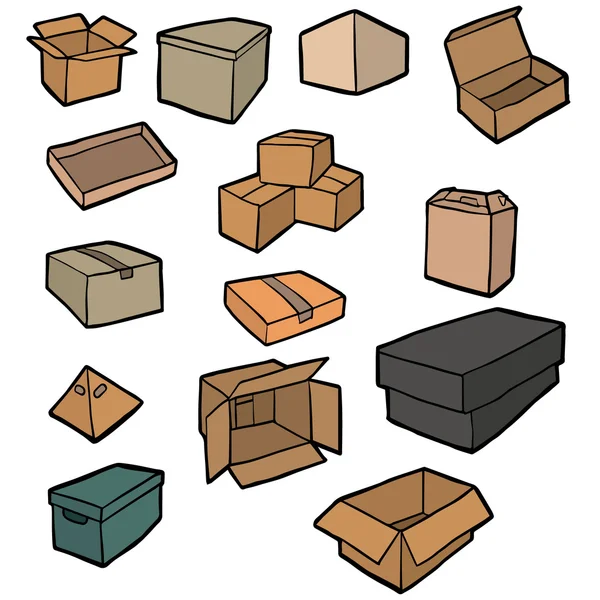 Vector set of box — Stock Vector