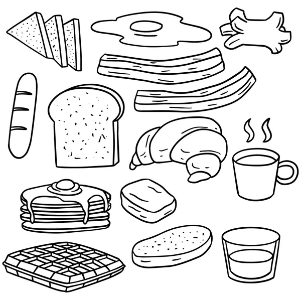 Vector conjunto de desayuno — Vector de stock