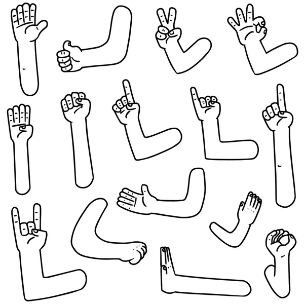 Vector set of cartoon arm Royalty Free Stock Illustrations