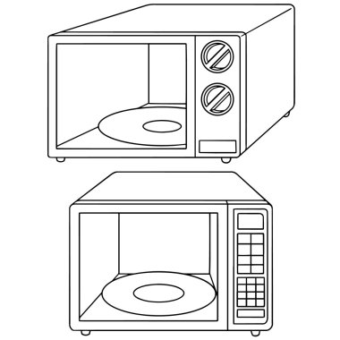 vektör set mikrodalga fırın