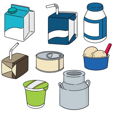 süt ürünü vektör kümesi