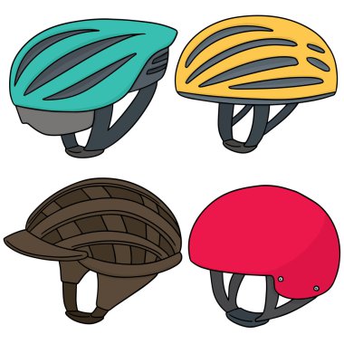Bisiklet kask vektör kümesi