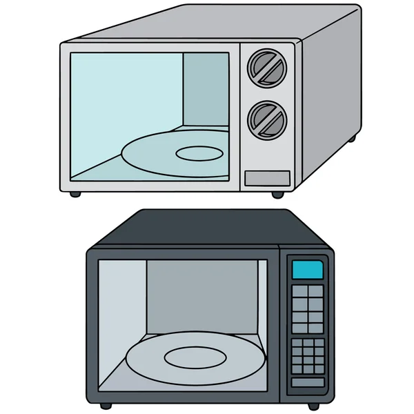 Conjunto vetorial de forno de microondas — Vetor de Stock