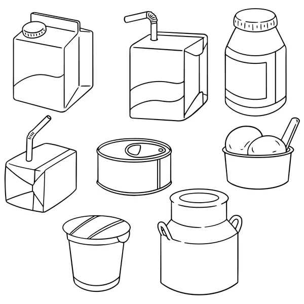 向量集的牛奶产品 — 图库矢量图片