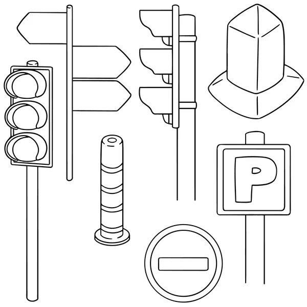 Jeu vectoriel d'icône de trafic — Image vectorielle