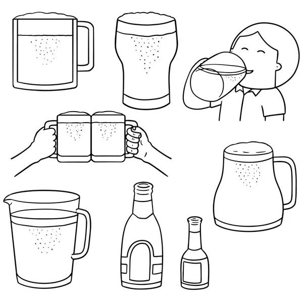 Ensemble vectoriel de bières — Image vectorielle
