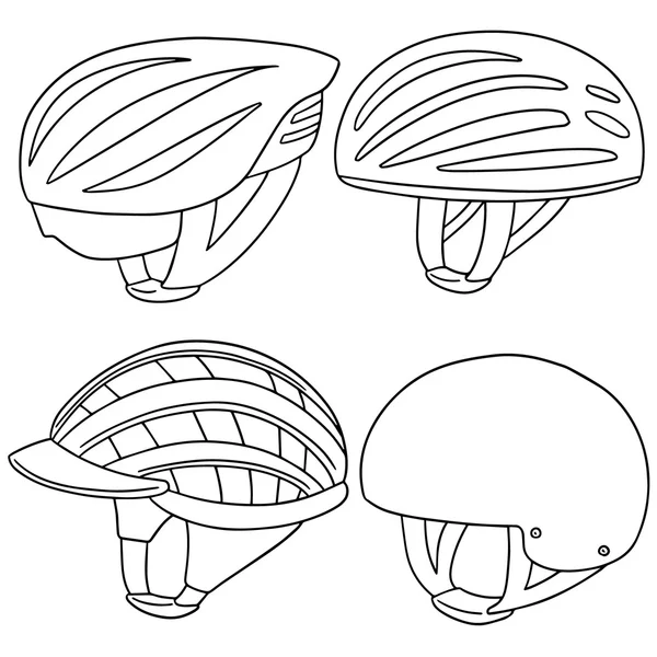 Vector conjunto de casco de bicicleta — Vector de stock