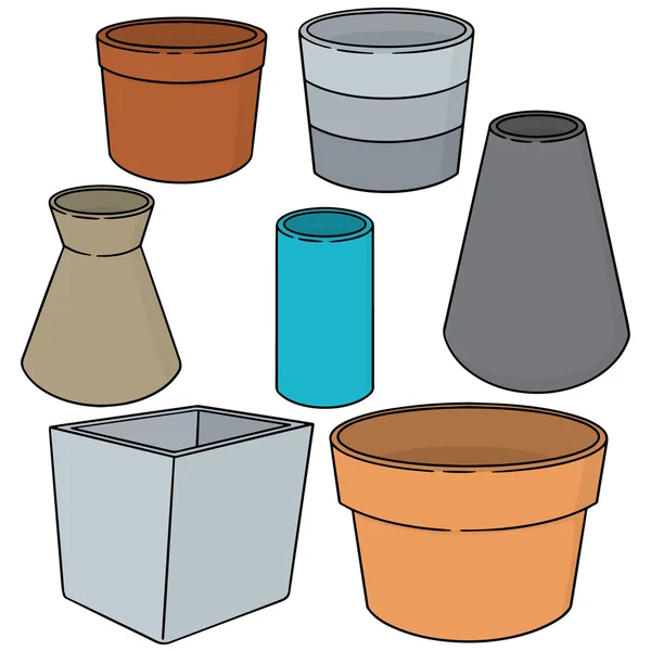 Vector set of pots — Stock Vector