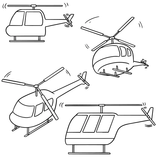 Vector set of helicopter — Stock Vector