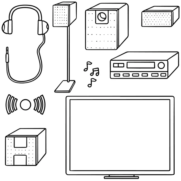 Ev sineması vektör kümesi — Stok Vektör