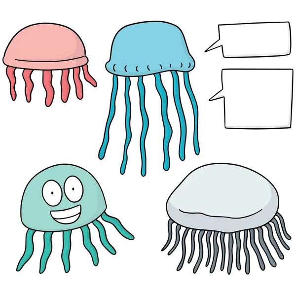 Векторный набор медуз — стоковый вектор
