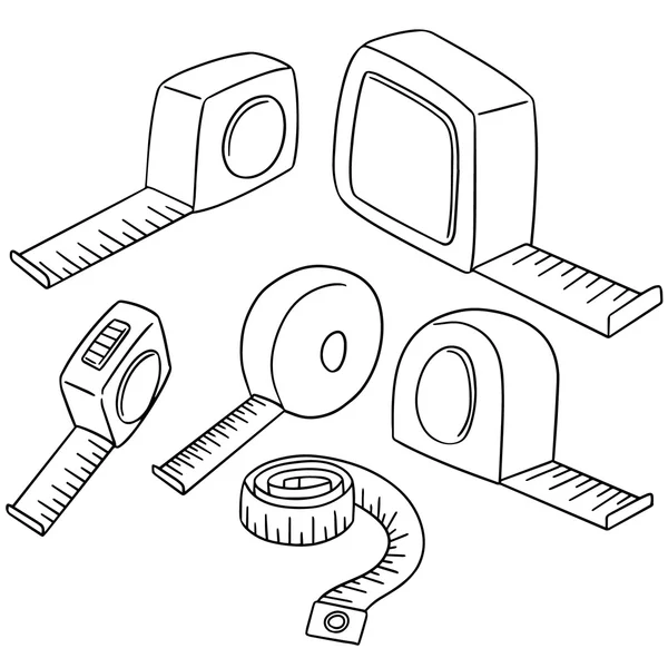 Vector set of measuring tape — Stock Vector