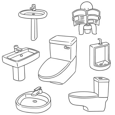 vector set of sanitary ware clipart