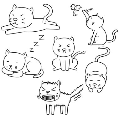 vektör kedi kümesi