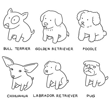 vektör köpek kümesi