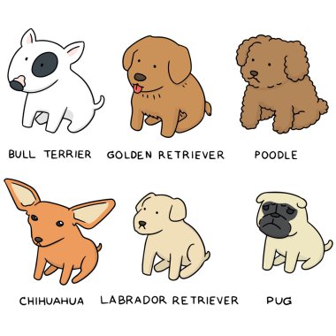 vektör köpek kümesi