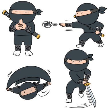 vektör set Ninja
