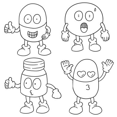 İlaç çizgi filminin vektör kümesi