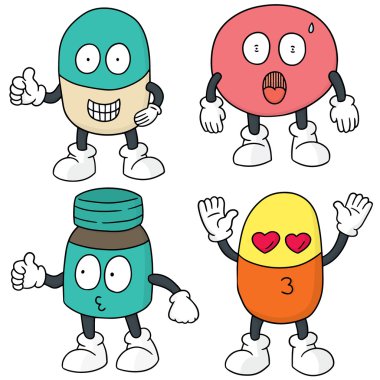 İlaç çizgi filminin vektör kümesi