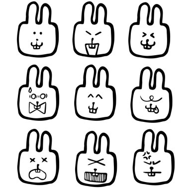 tavşan yüzü vektör kümesi