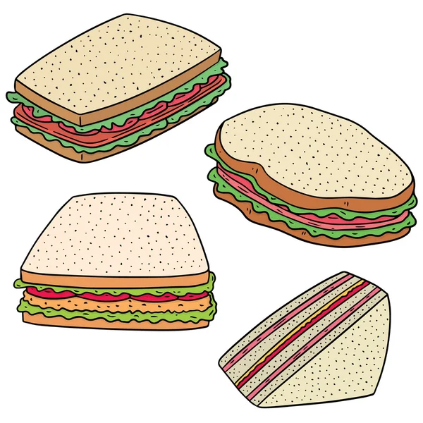 Insieme vettoriale di sandwich — Vettoriale Stock