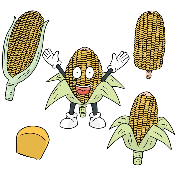 Conjunto vetorial de milho — Vetor de Stock