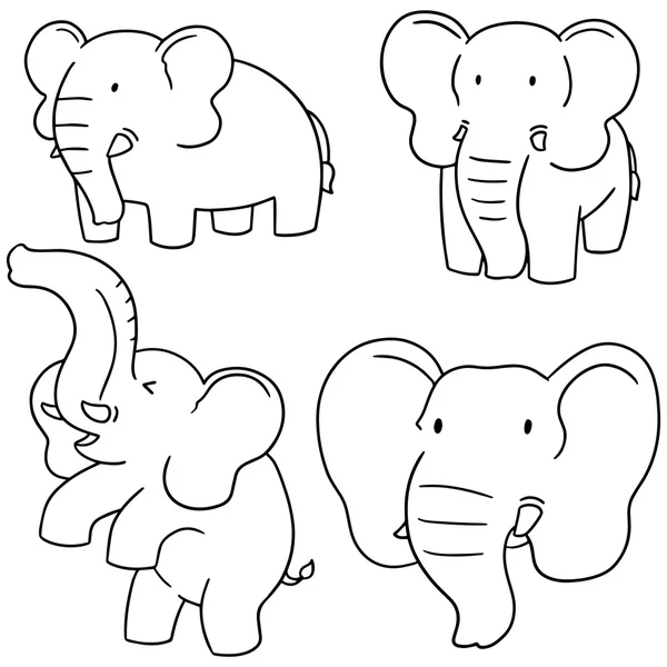 Vector conjunto de elefante — Archivo Imágenes Vectoriales