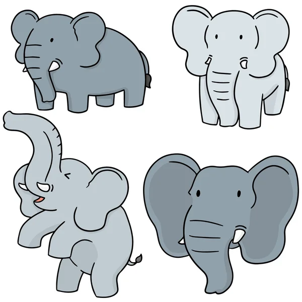 Vektor-Set von Elefanten — Stockvektor