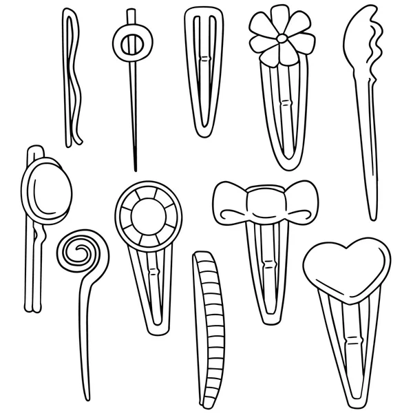 Vector set of hairpin — Stock Vector