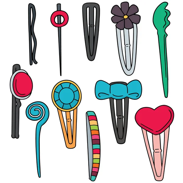 Vector set of hairpin — Stock Vector