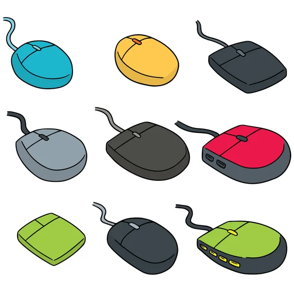 コンピューターのマウスのベクトルを設定 — ストックベクタ