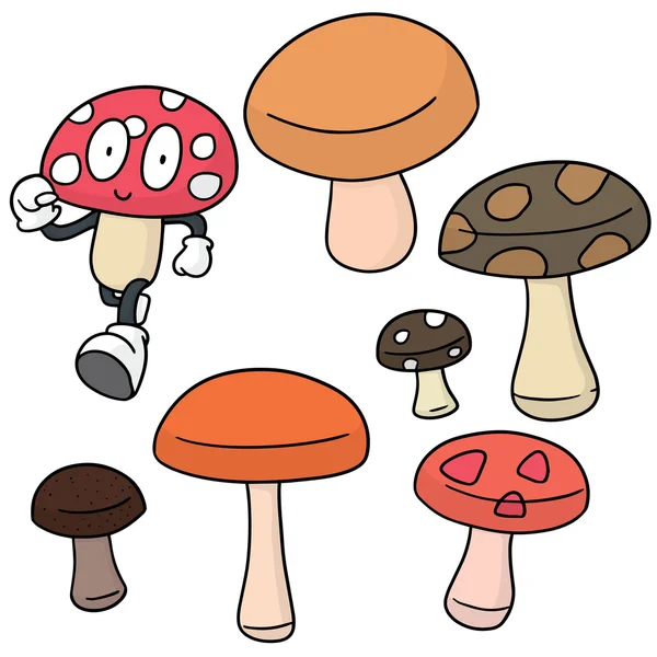 Insieme vettoriale di funghi — Vettoriale Stock