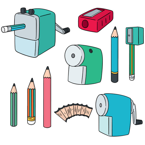 vector set of pencil sharpener