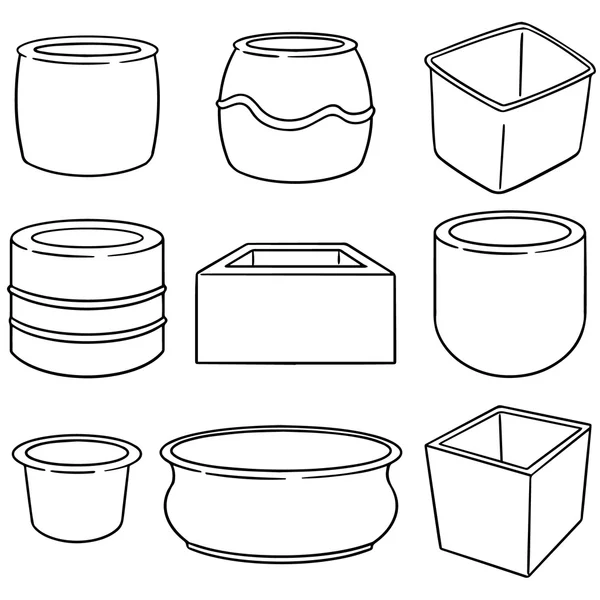 Ensemble vectoriel de pots — Image vectorielle