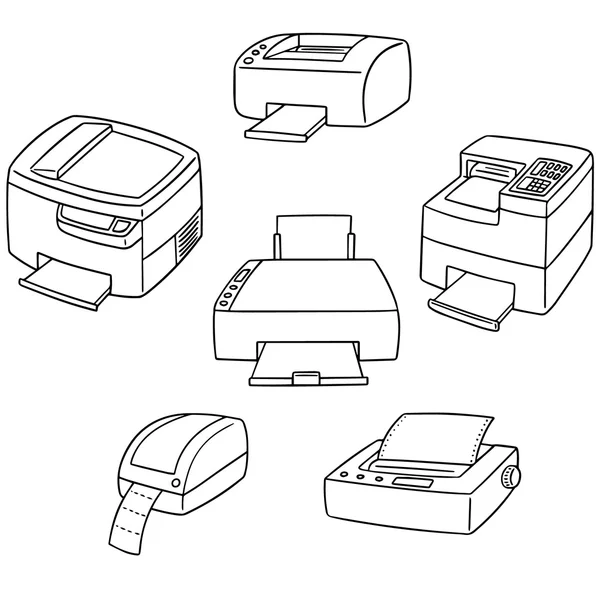 Vector uppsättning skrivare — Stock vektor