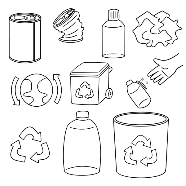 Ekoloji kümesi vektör ve geri dönüşüm simgesi