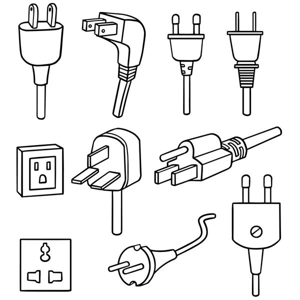 Vector set of plugs — Stock Vector