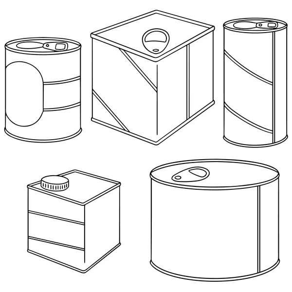 Vector set of can — Stock Illustration Vector set of can Royalty Free Stock Vectors