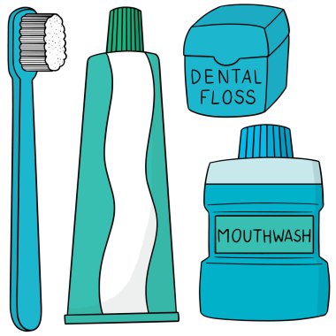 vektör kümesi diş bakım seti