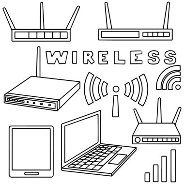 wifi yönlendirici kümesi vektör