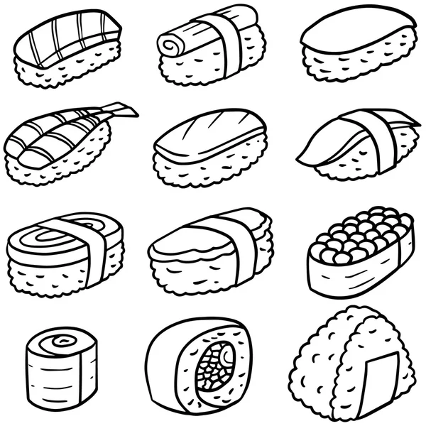 Vector set sushi — Stockvector