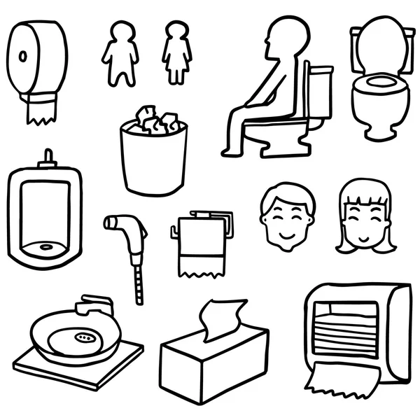 Векторний набір значка туалету — стоковий вектор