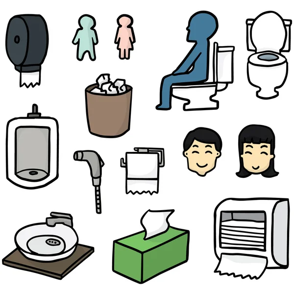Vetor conjunto de ícone de vaso sanitário —  Vetores de Stock