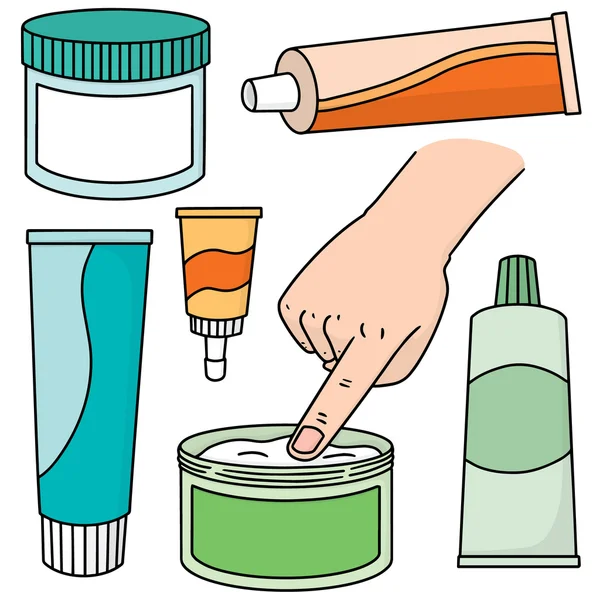 topikal kozmetik ve topikal tıp vektör kümesi