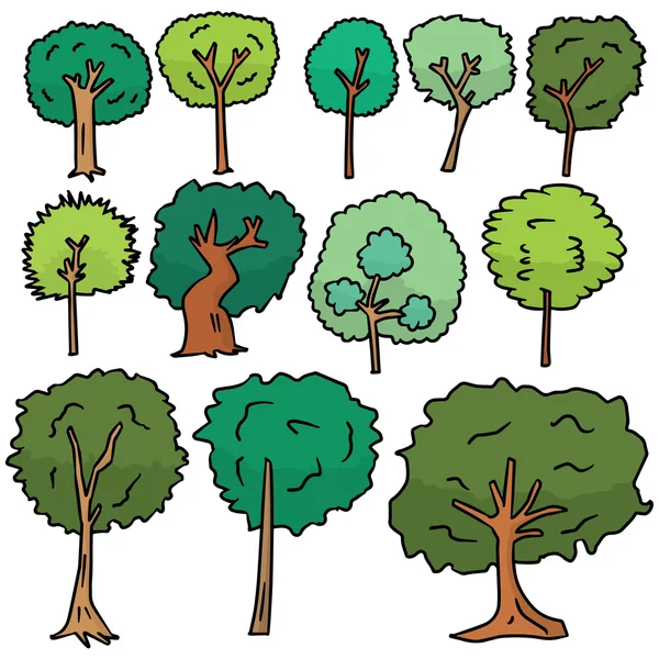 Vector conjunto de árbol — Vector de stock