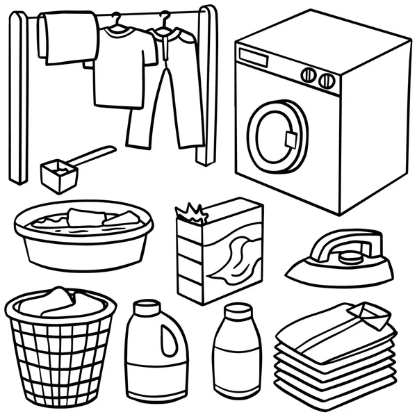 Jeu vectoriel d "équipements de lavage — Image vectorielle