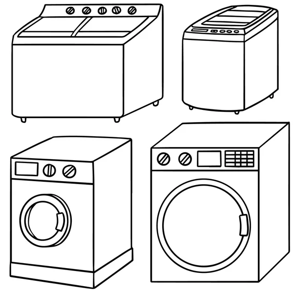 洗濯機のベクトルを設定 — ストックベクタ