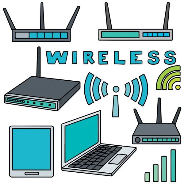 Wifi 라우터의 벡터 세트 — 스톡 벡터