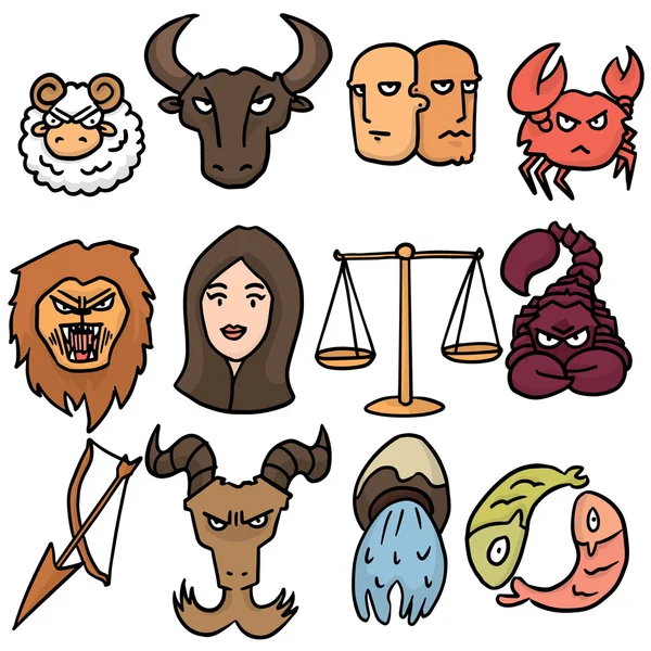 Zodyak simge vektör kümesi