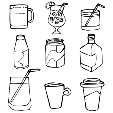 İçecek vektör kümesi